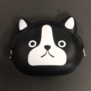 Silicone Black and White Dog Coin Purse